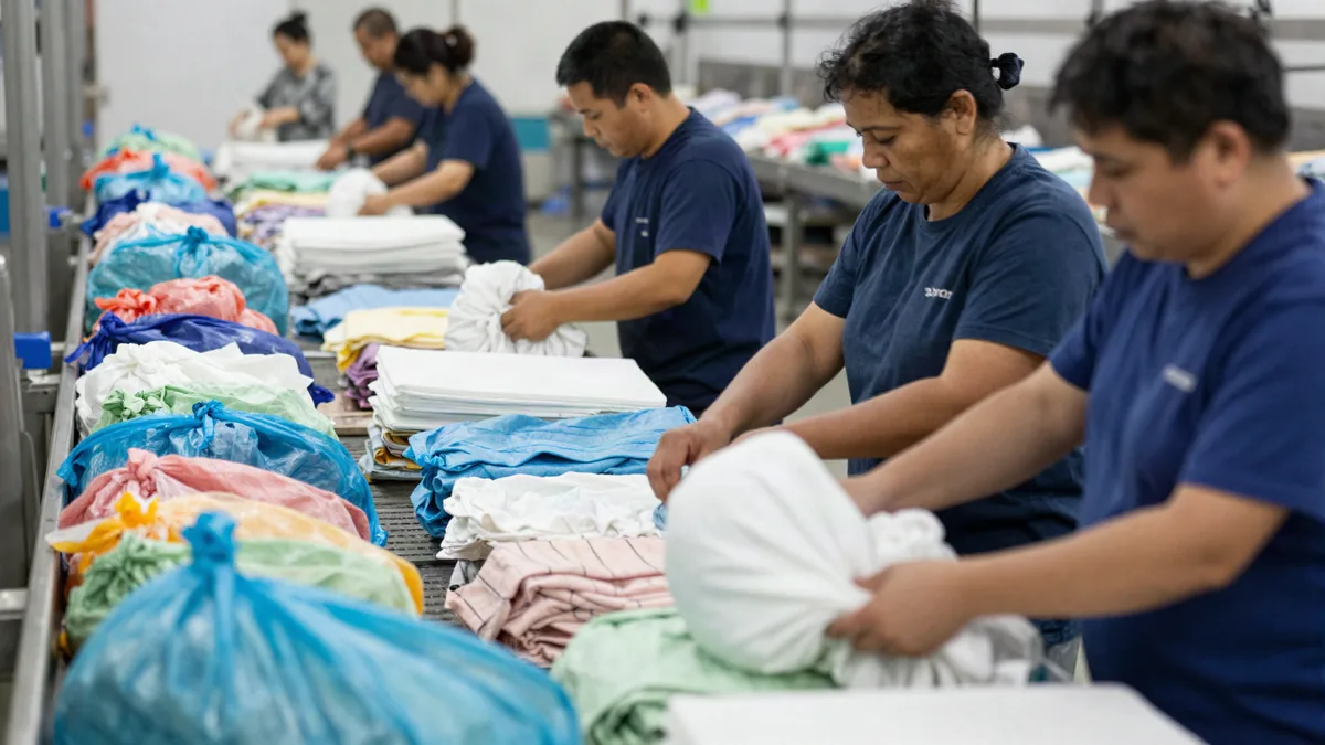 Commercial laundry facility illustrating RFID Linen Tracking It Costs When