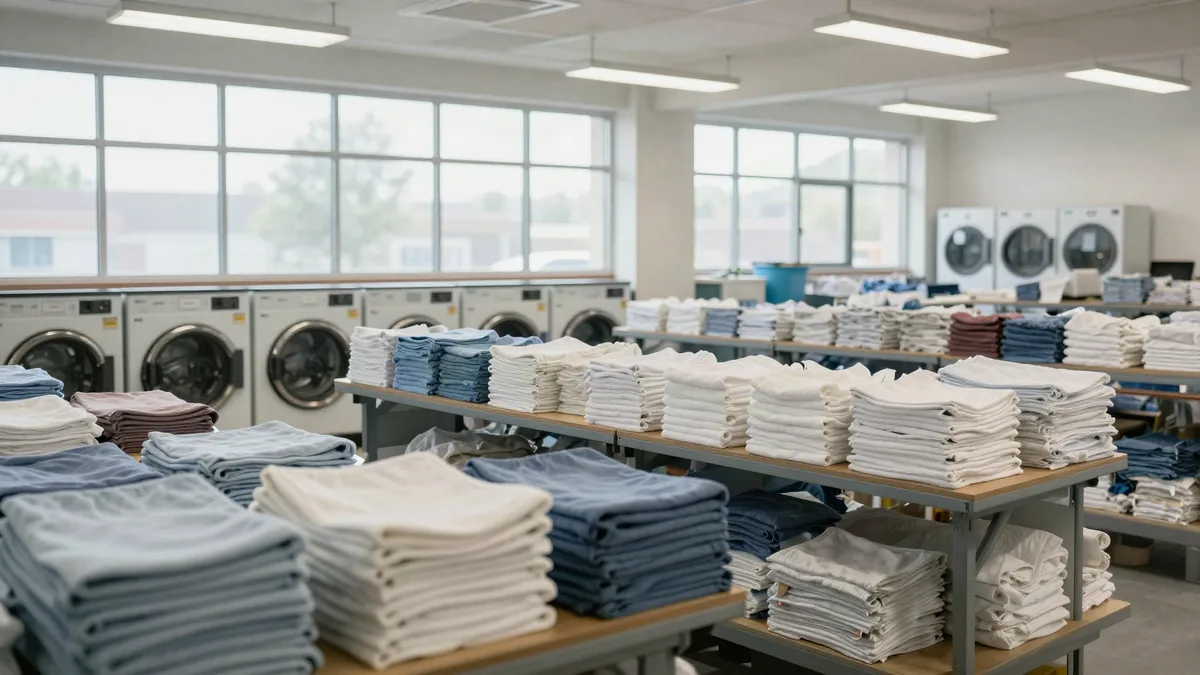 Commercial laundry facility illustrating Commercial Laundry Outlook Consolidation Labour Pricing