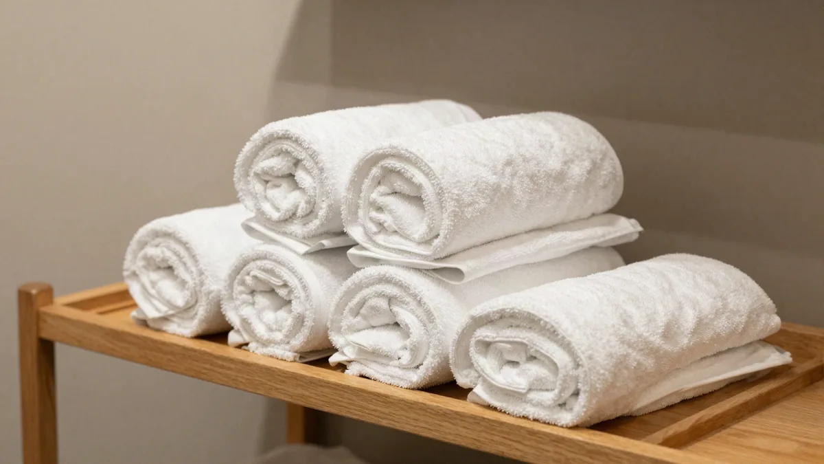 Commercial laundry facility illustrating Salon Spa Towel Service Bleach Stains